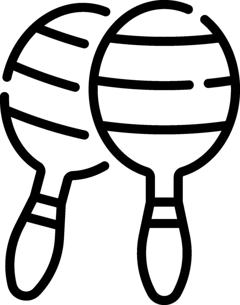Two maracas are shown in black and white vector