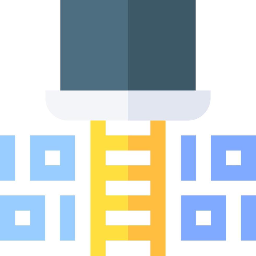 A ladder with a qr code on it vector