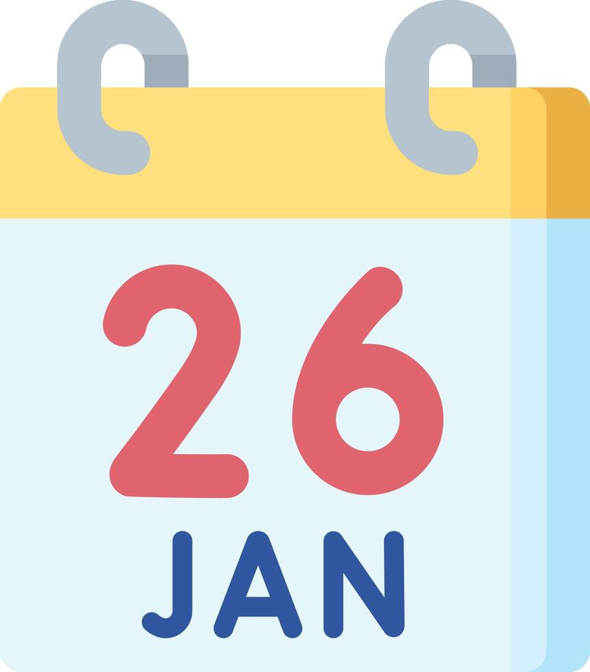 26 january calendar vector