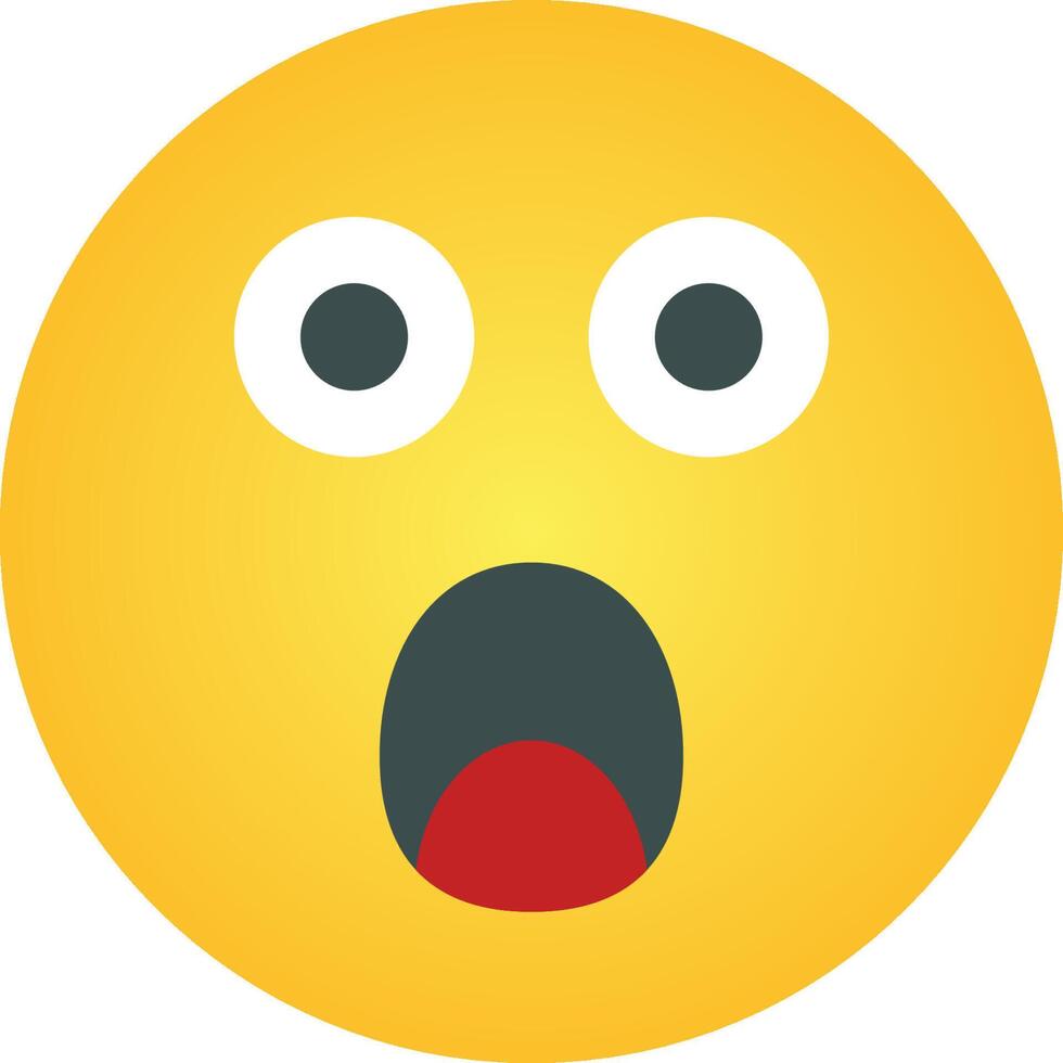 A yellow emoticion with a big mouth vector