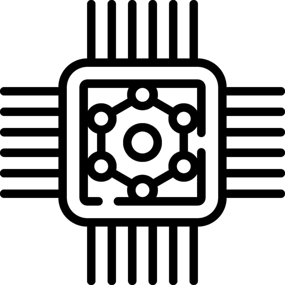 A black and white image of a computer chip vector