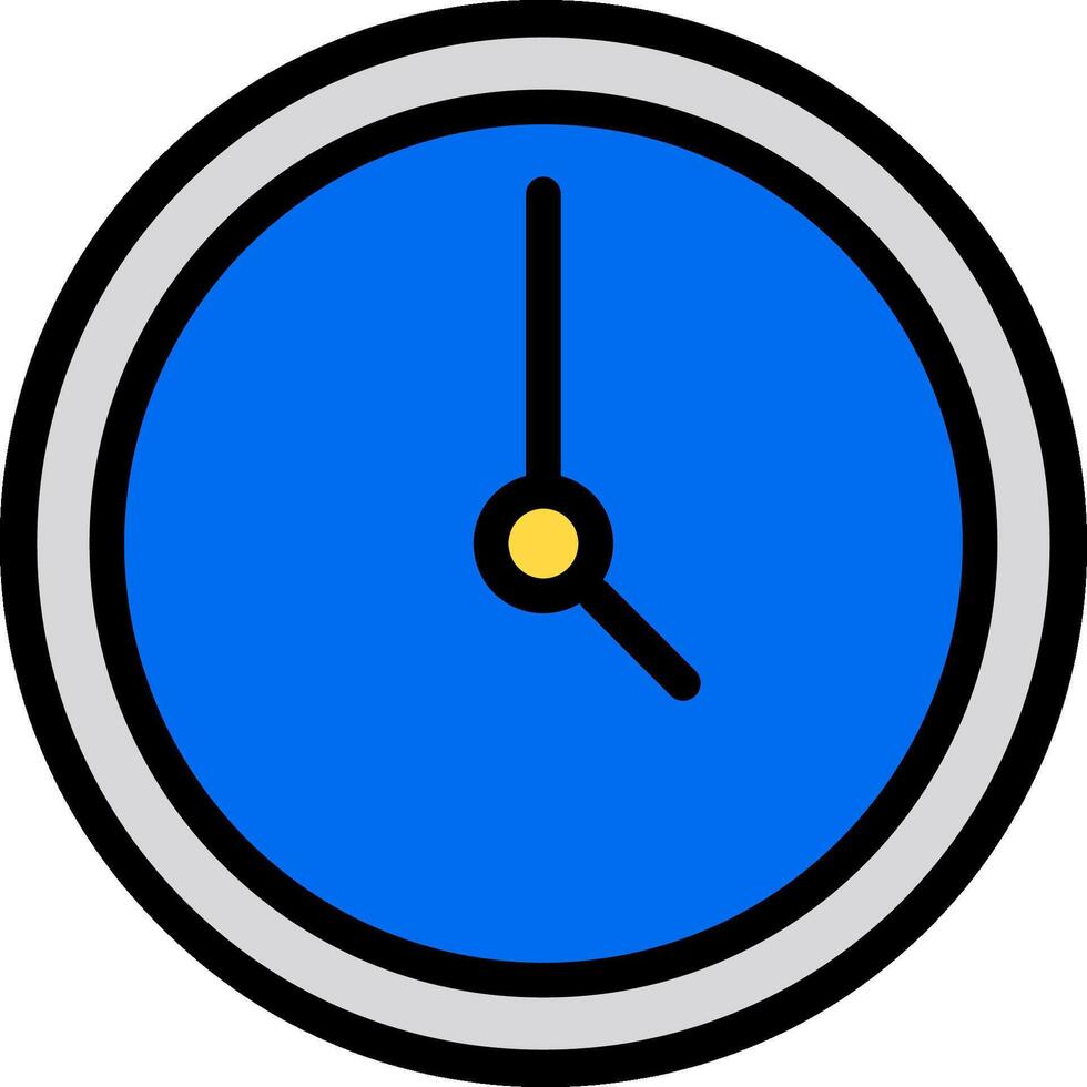 A blue clock with a yellow hand vector