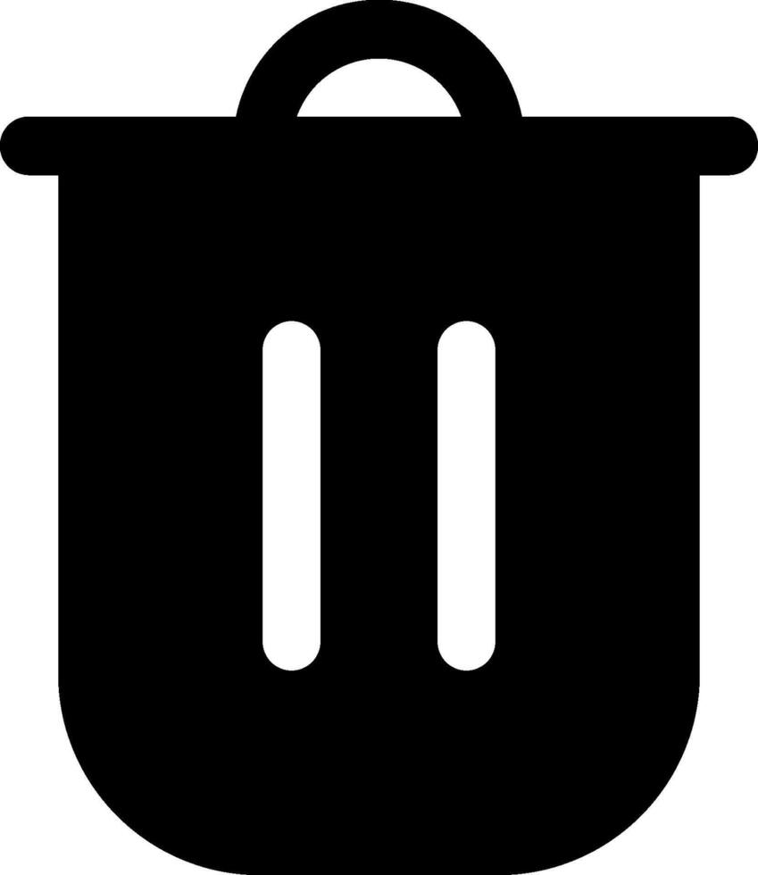 A black trash can icon on a white background vector
