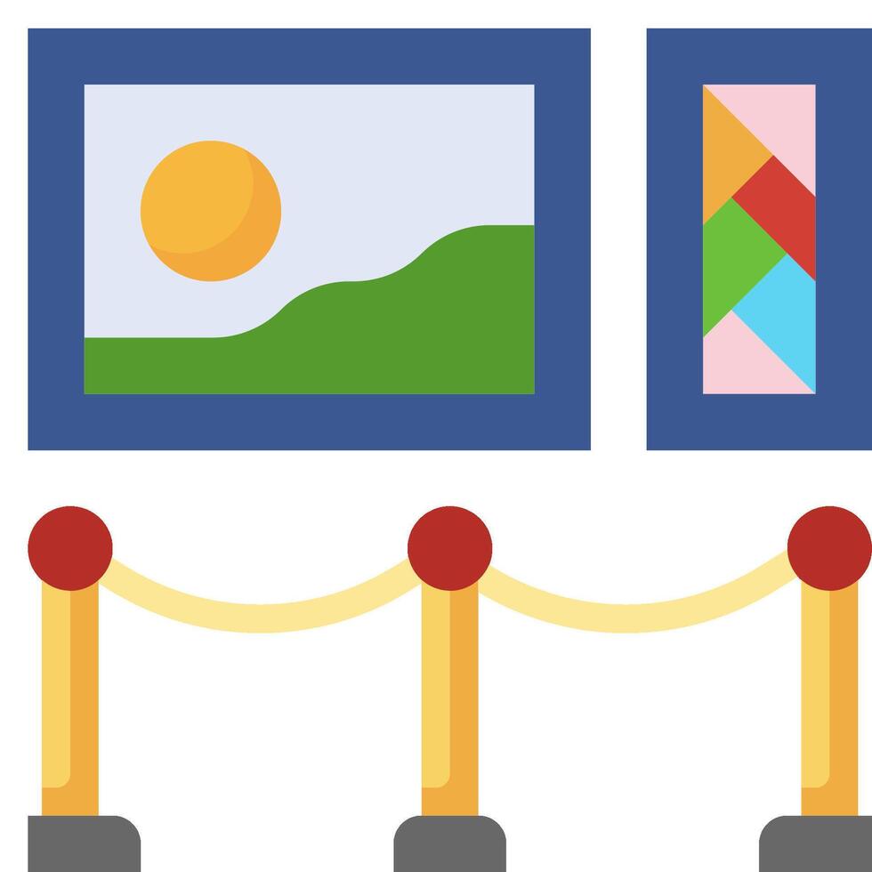 A picture frame, a rope, and a barrier vector