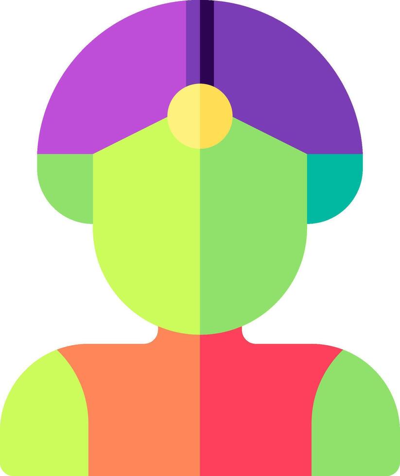 A colorful avatar with a hat on vector