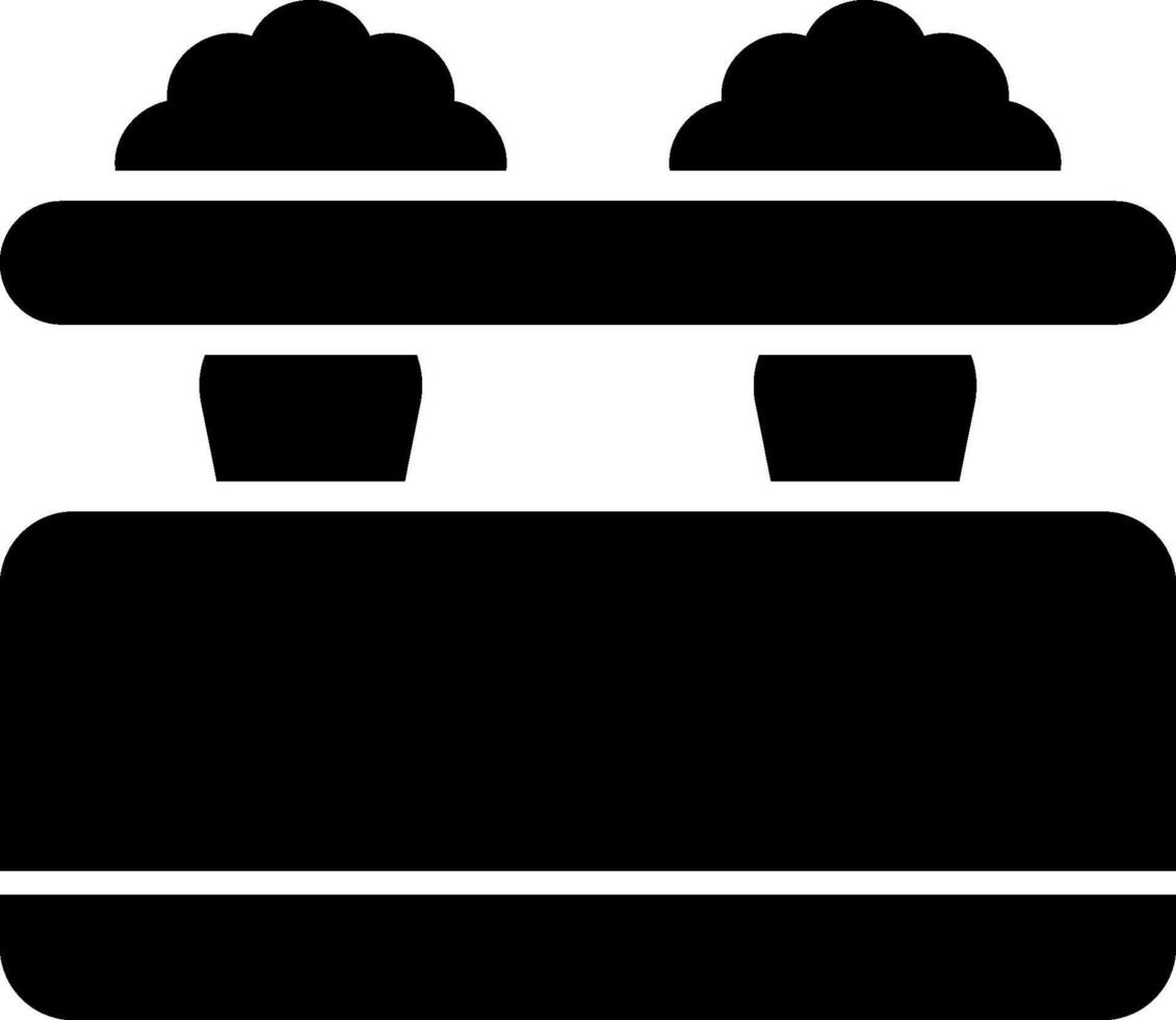 A black and white icon of a stove vector