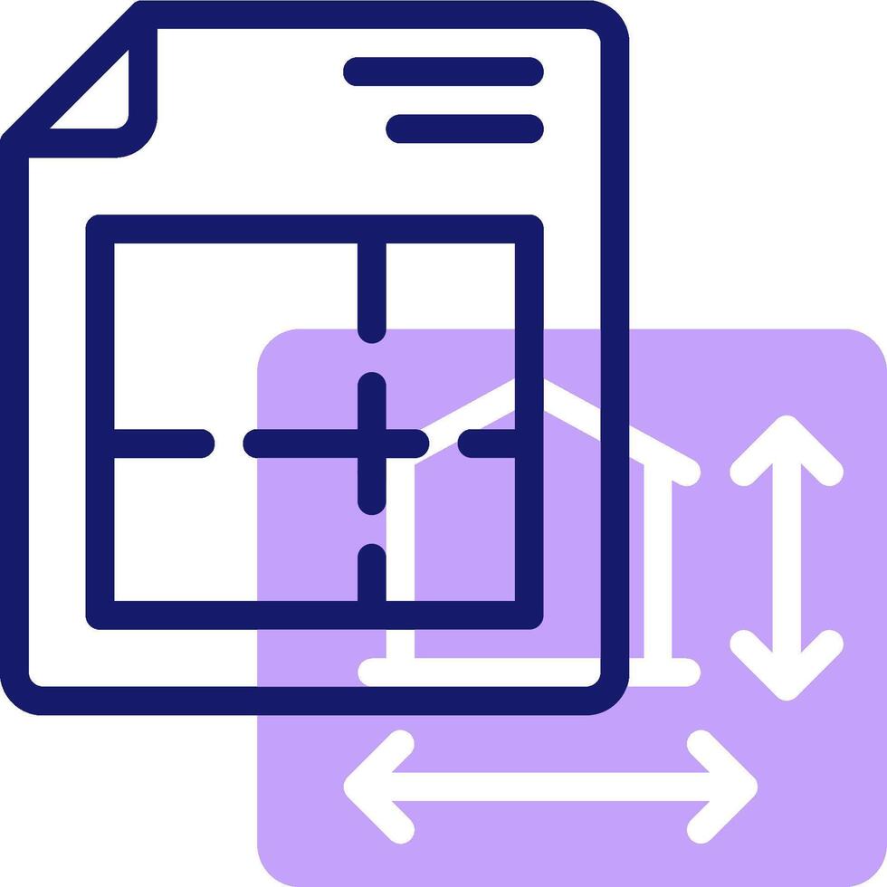 A blue and purple icon with a house and a building vector