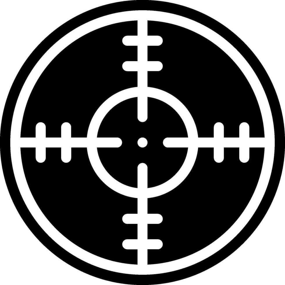 A crosshair target in a circle with a crosshair vector