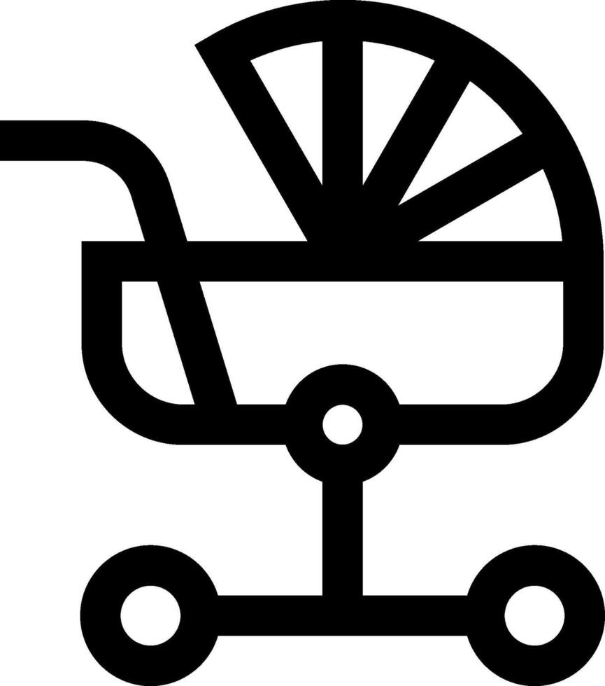 A black and white baby carriage icon vector