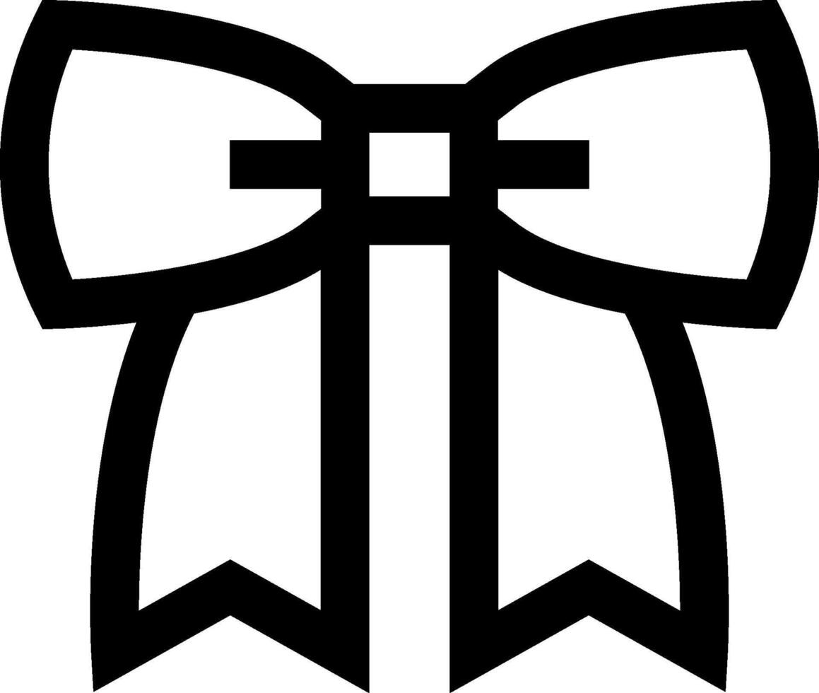 A black and white bow icon on a white background vector