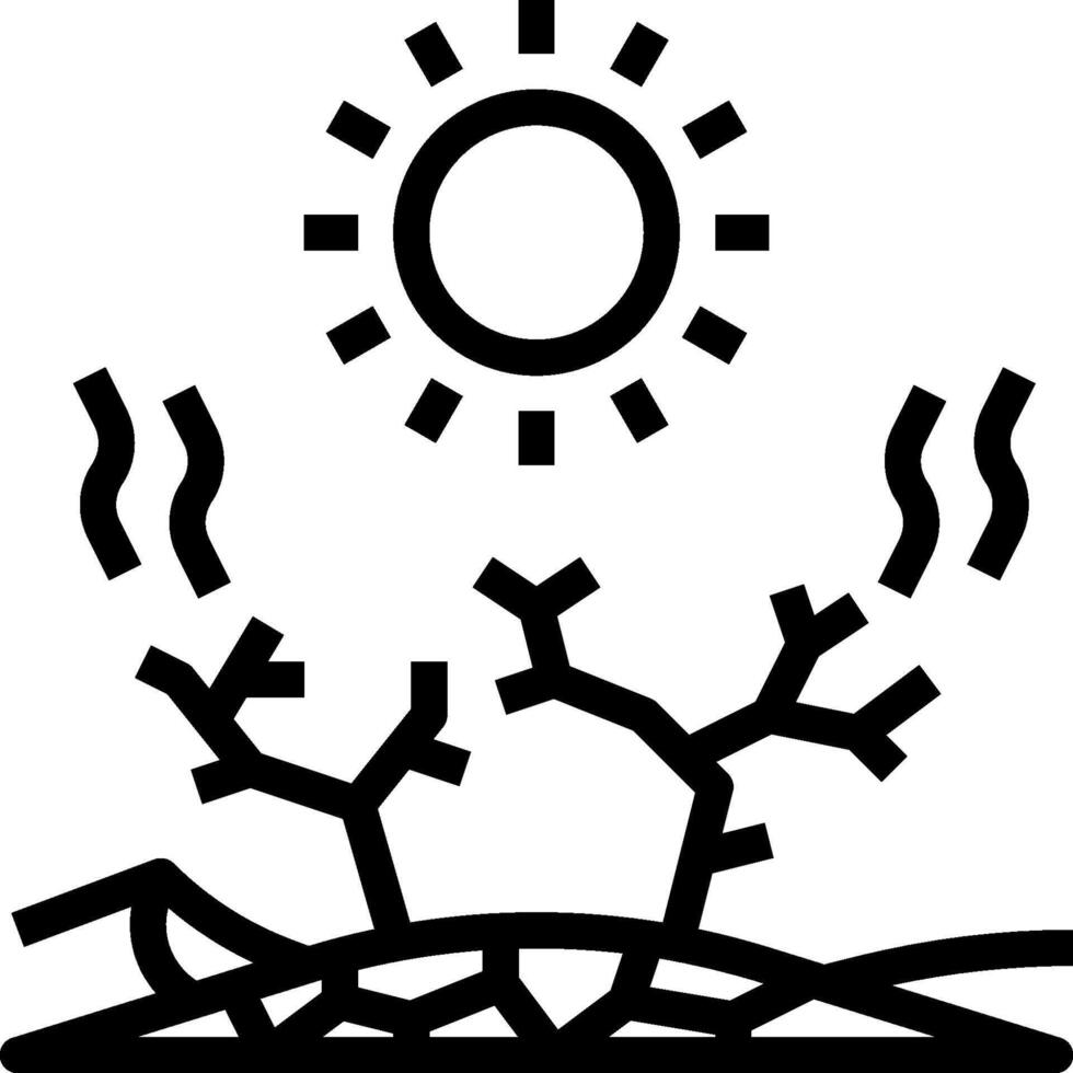 A black and white image of a plant with sun and wind vector