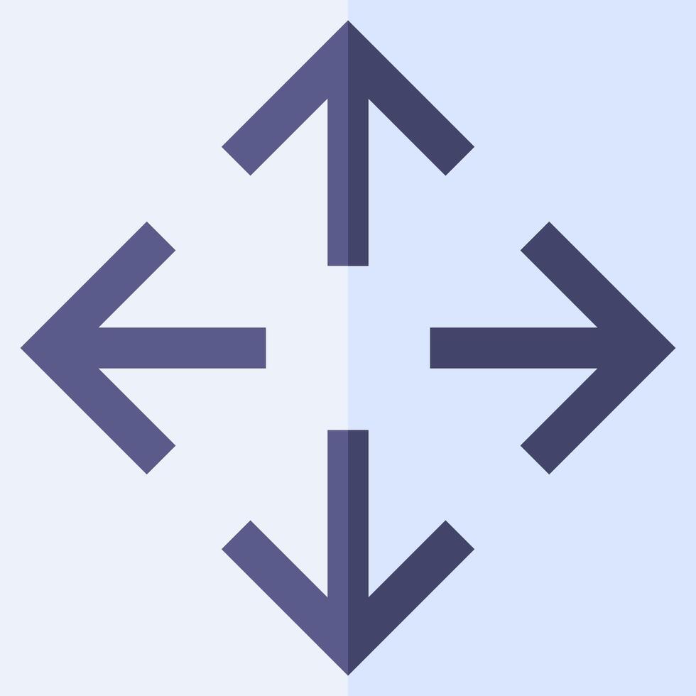 A blue arrow pointing to the left and right vector
