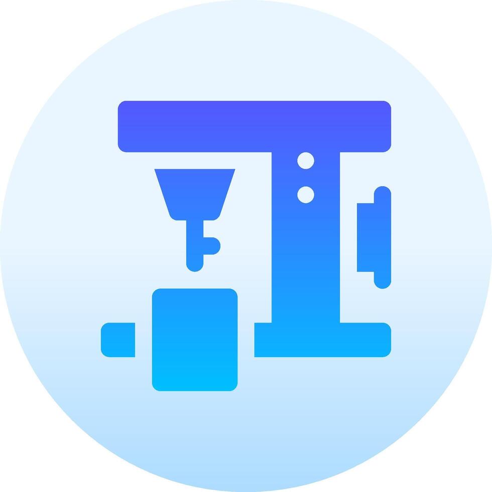 A blue and white icon of a machine vector