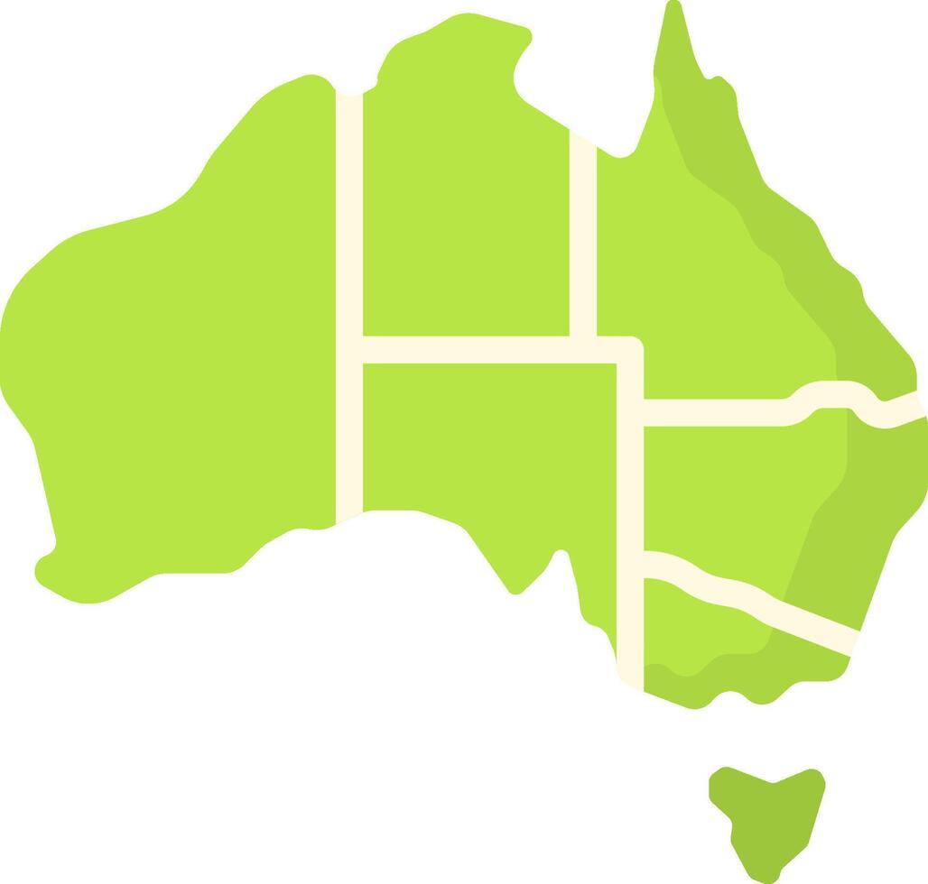 Australia map with green areas vector
