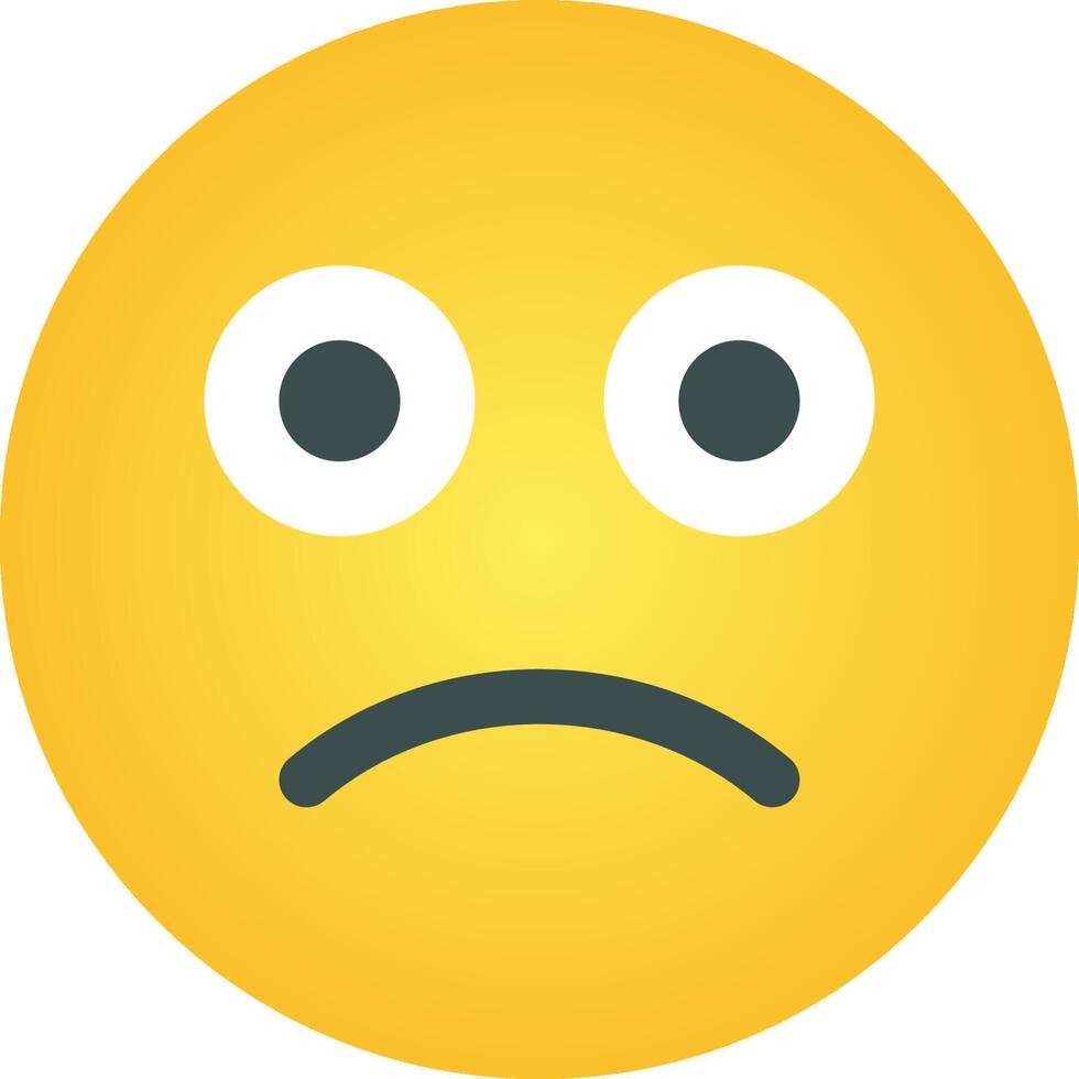 A sad emoticor with a sad face vector