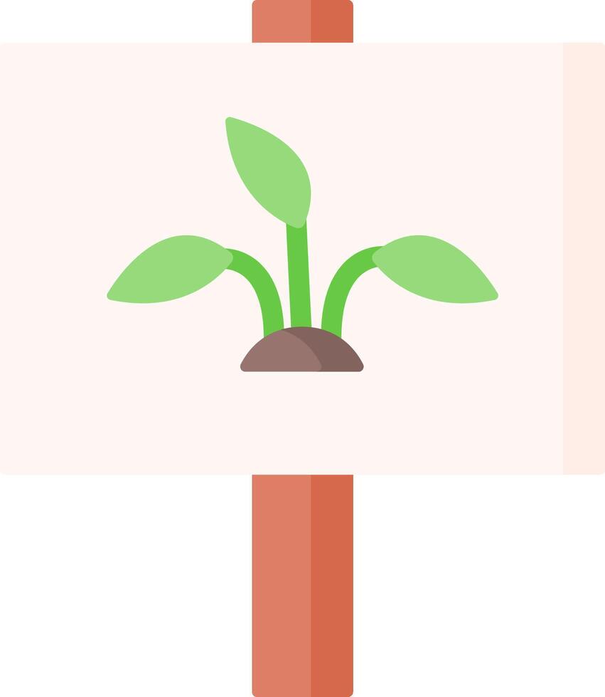 A plant growing on a sign vector