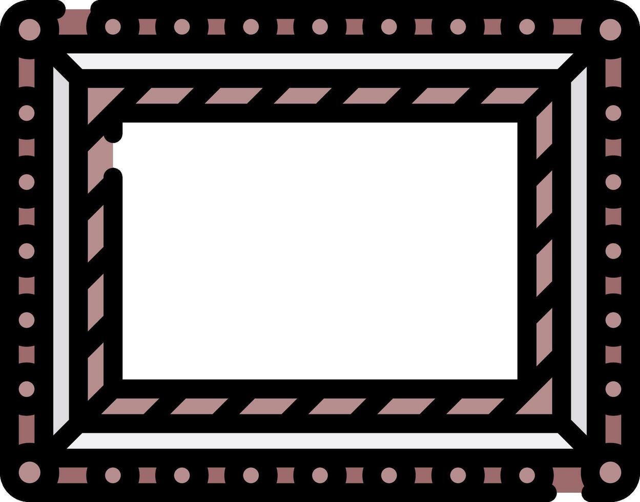 A square frame with a black and white pattern vector