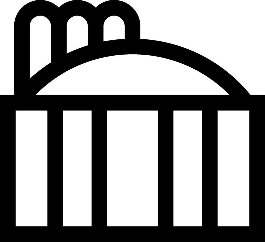 A black and white icon of a building vector