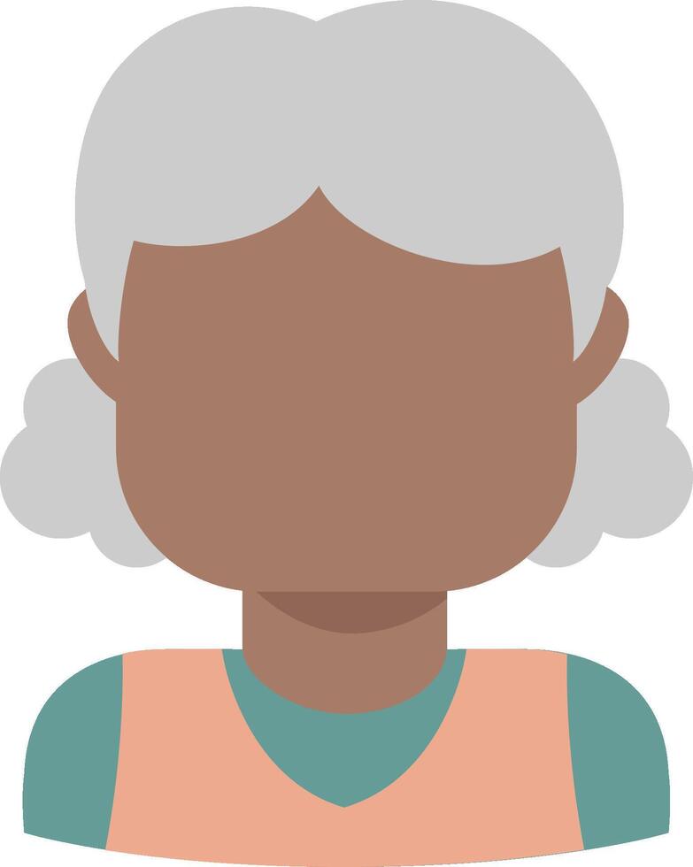An old woman avatar with a white hair vector