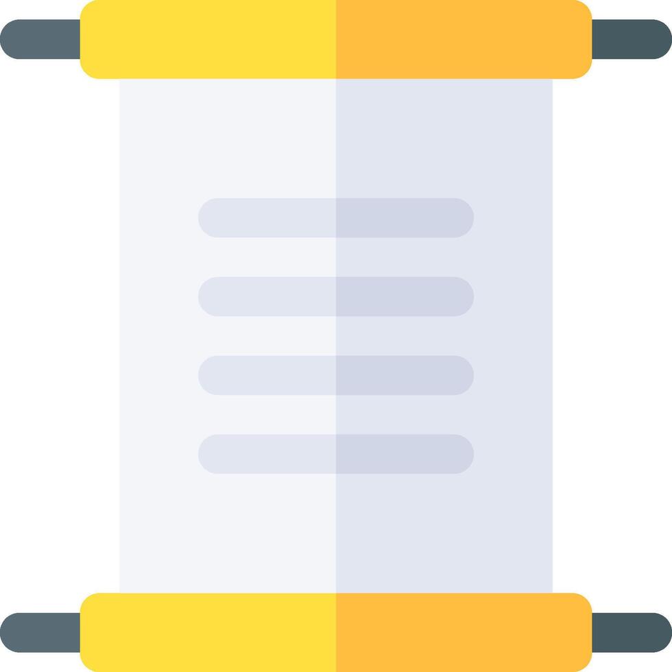 A scroll with a yellow handle and a yellow ribbon vector