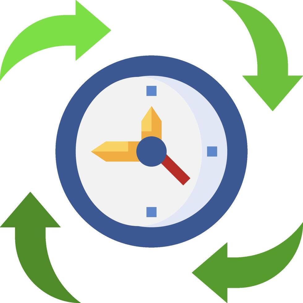 A clock surrounded by arrows and arrows vector