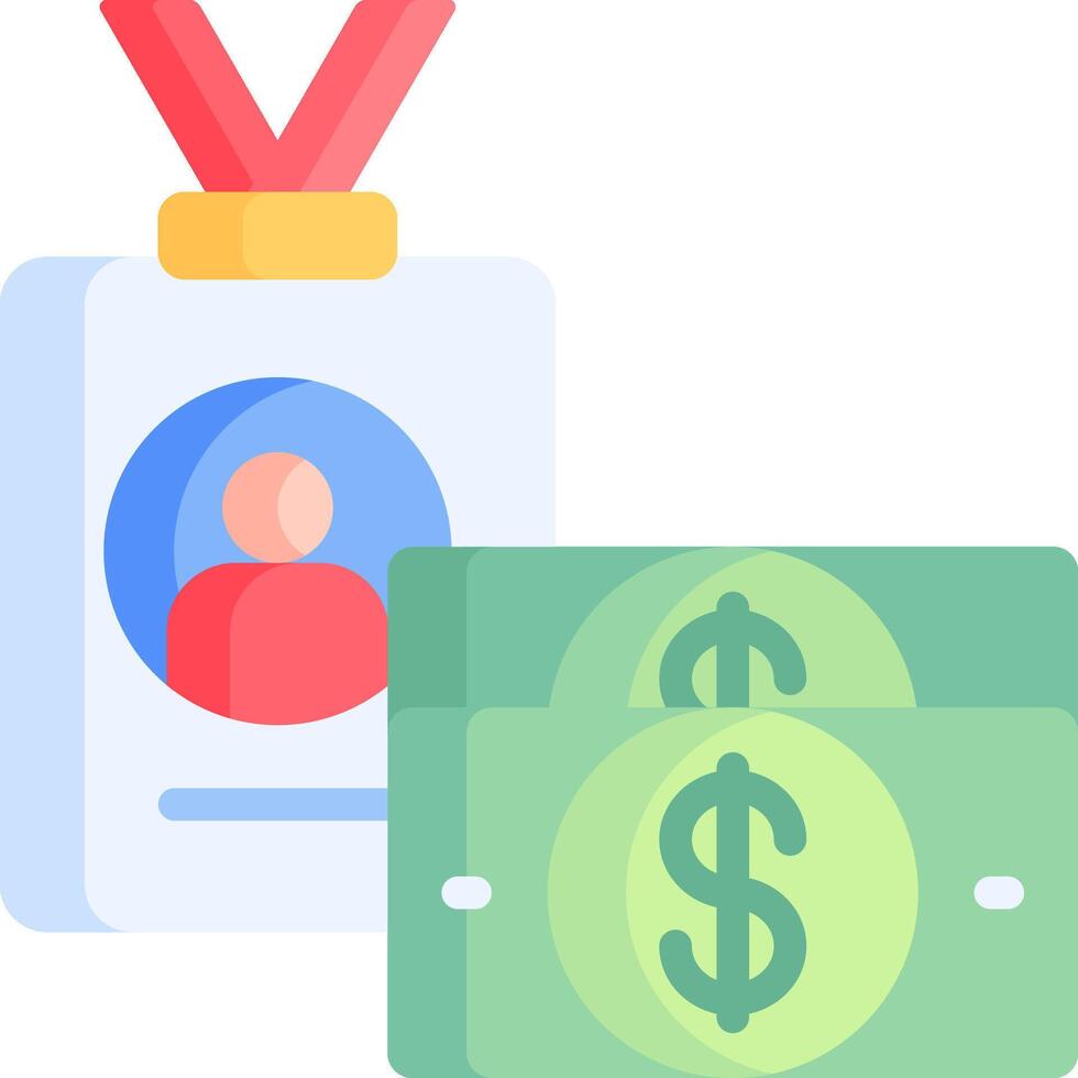 A wallet with money and a v - card vector