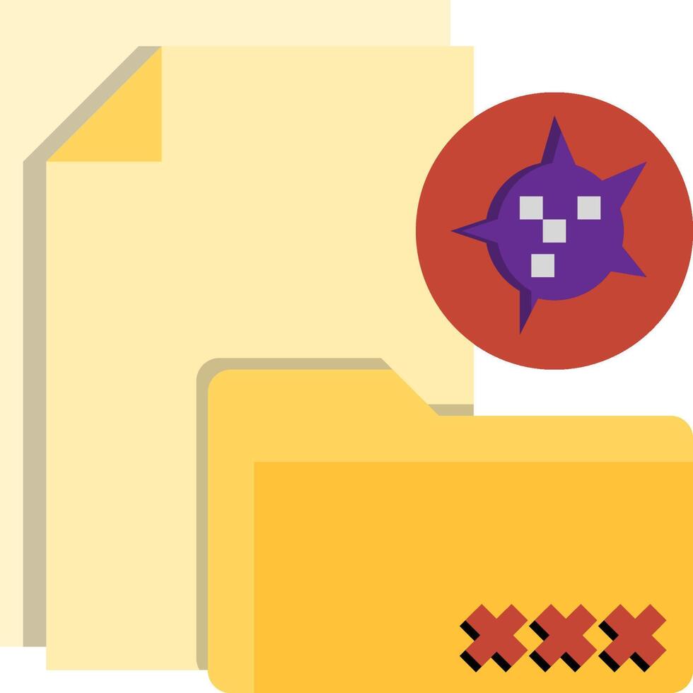File folder icon with a virus icon vector