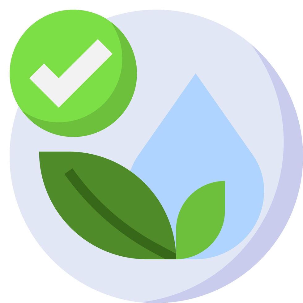 A green leaf and a tick mark are on a white background vector