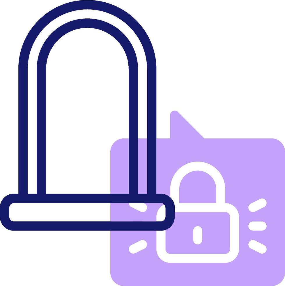 A purple lock with a lock icon vector