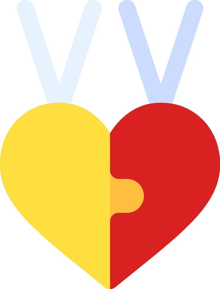 A heart with two pieces of puzzle vector