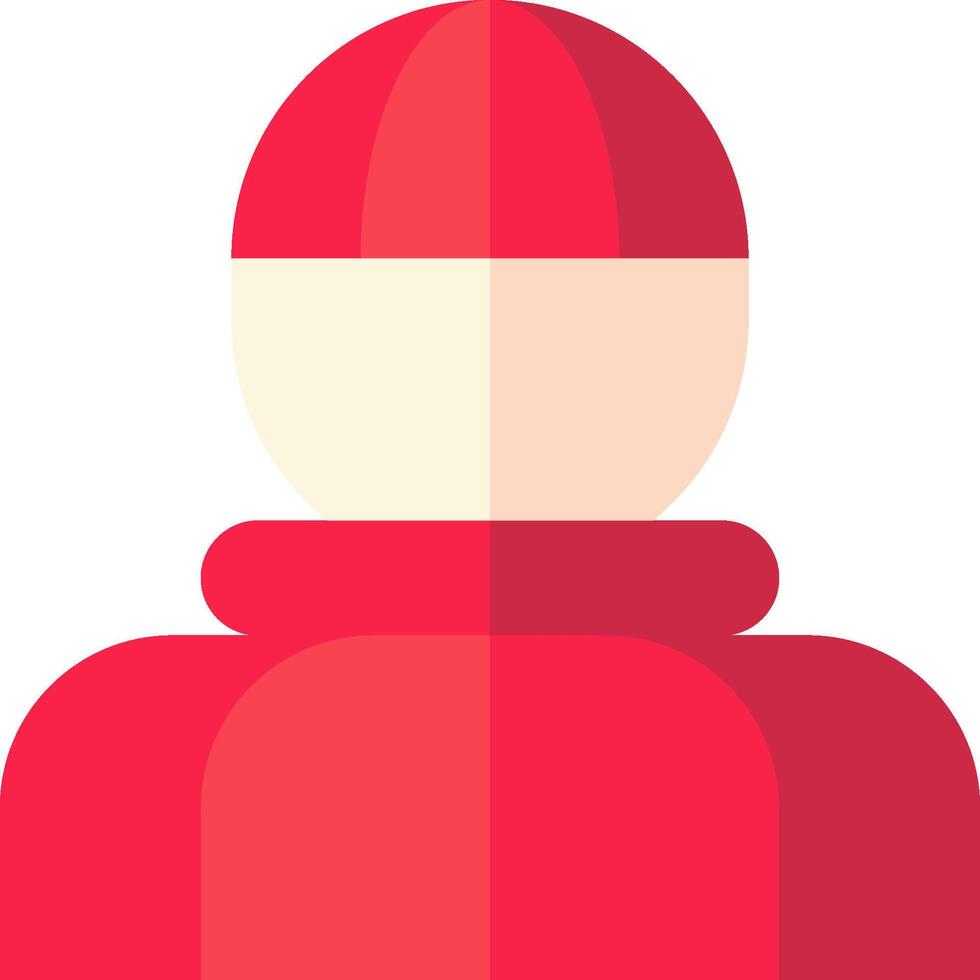 A red man wearing a red hat and a red jacket vector