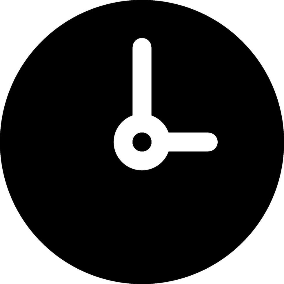 A black and white clock icon on a white background vector