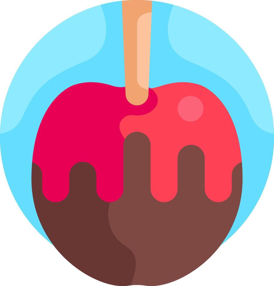 An apple with a stick on top of it vector