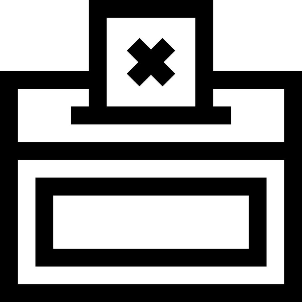 A black and white image of a voting machine vector