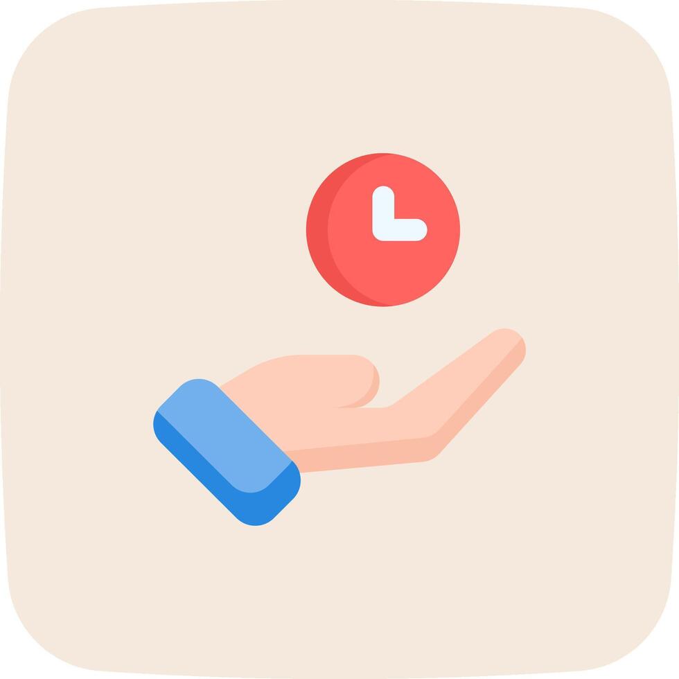 A hand holding a red button with a clock on it vector