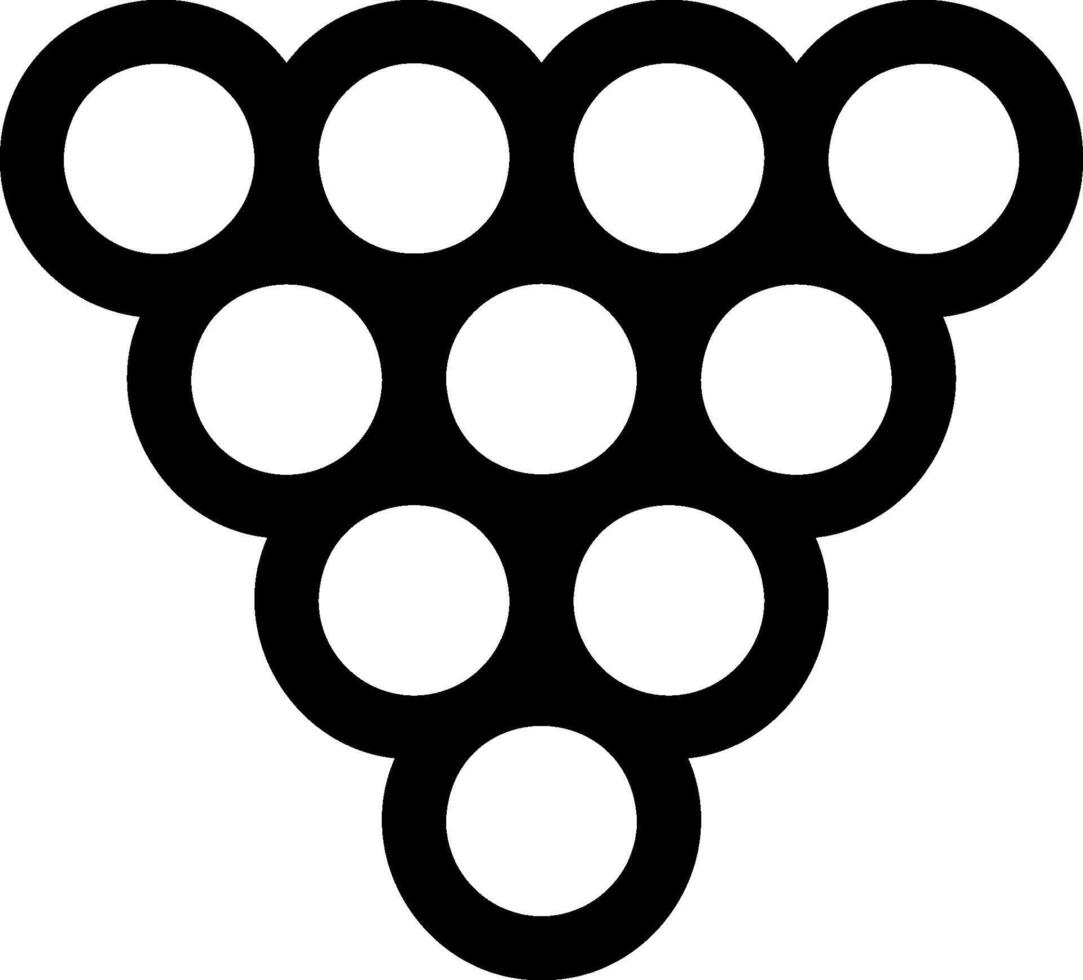 A black and white image of a grape cluster vector