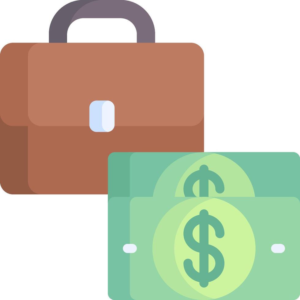 Money and briefcase vector