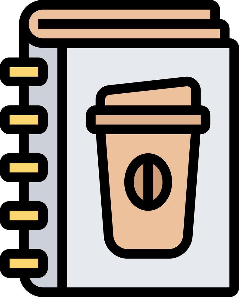 Coffee cup icon on notebook vector