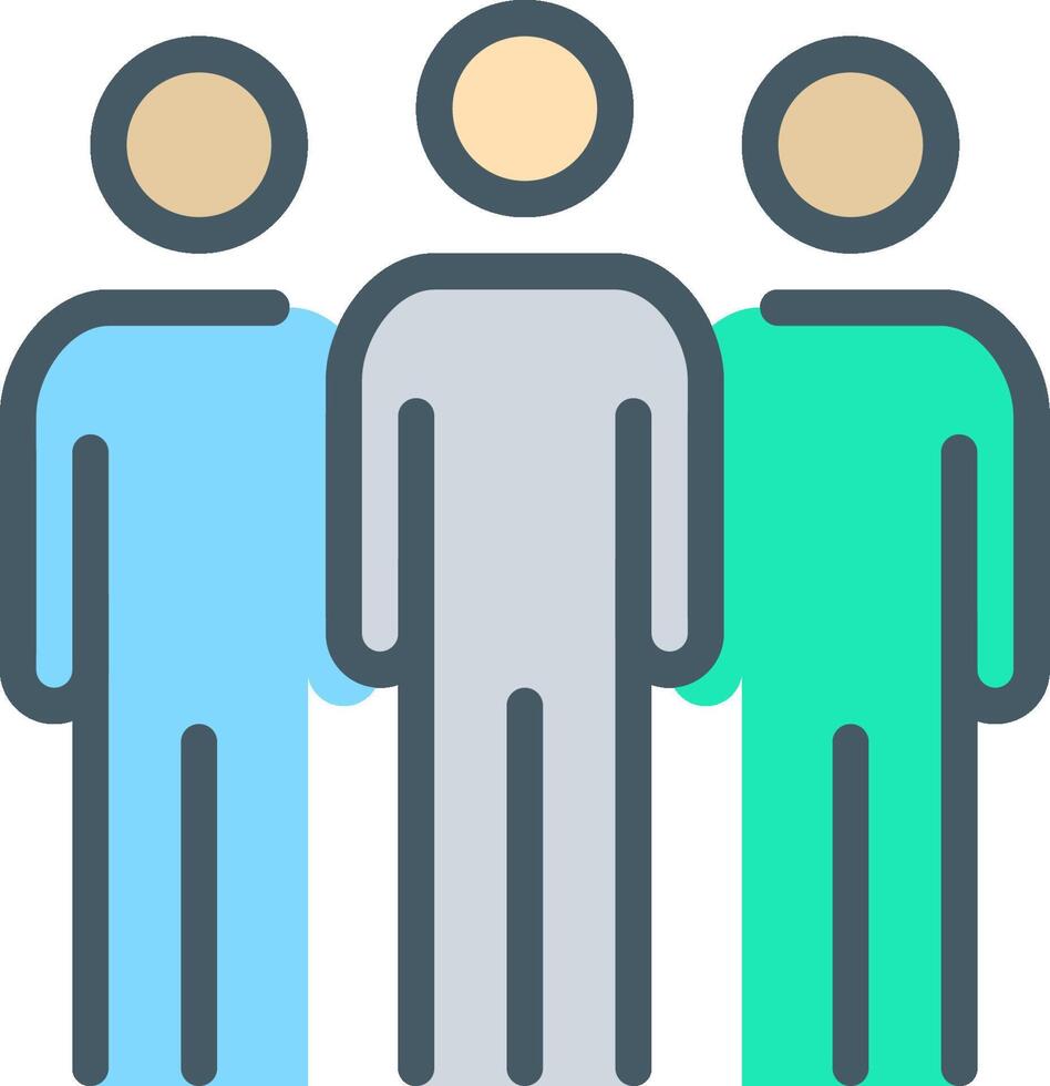 Three people standing together with one person in the middle vector