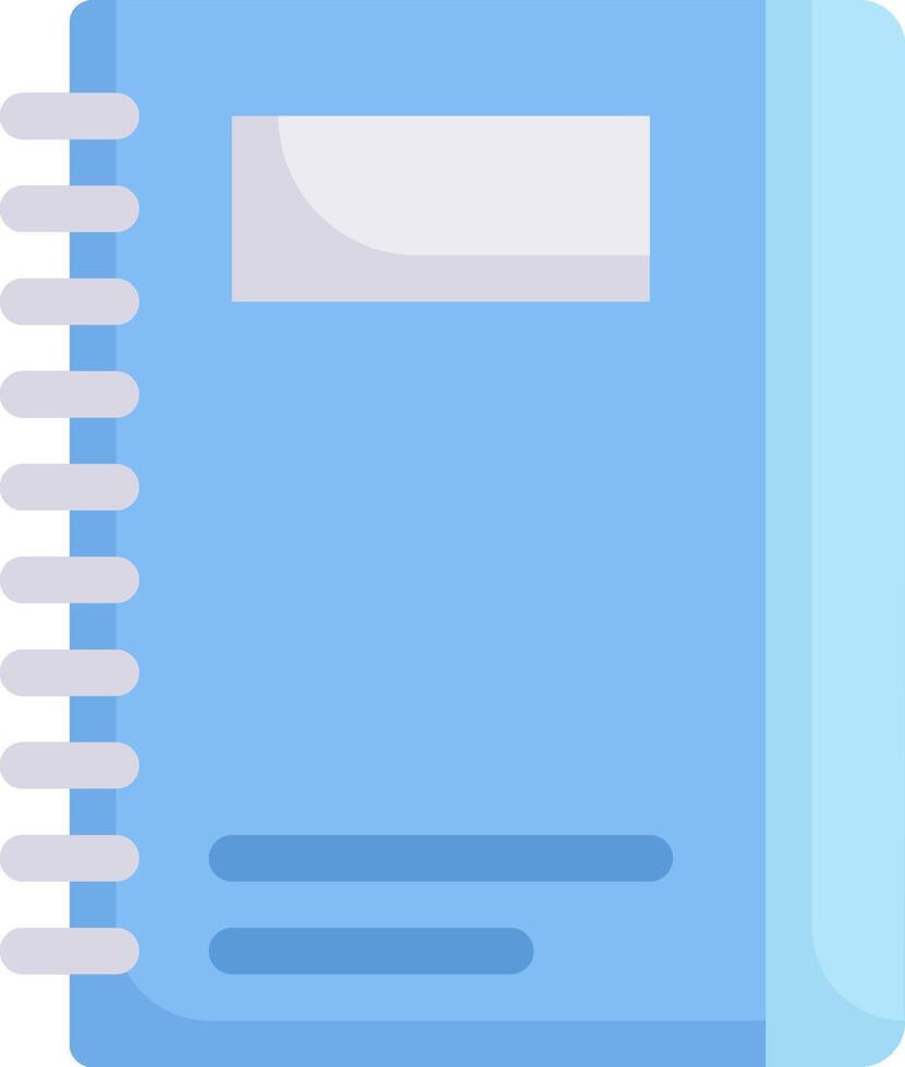 A blue notebook with a white page vector