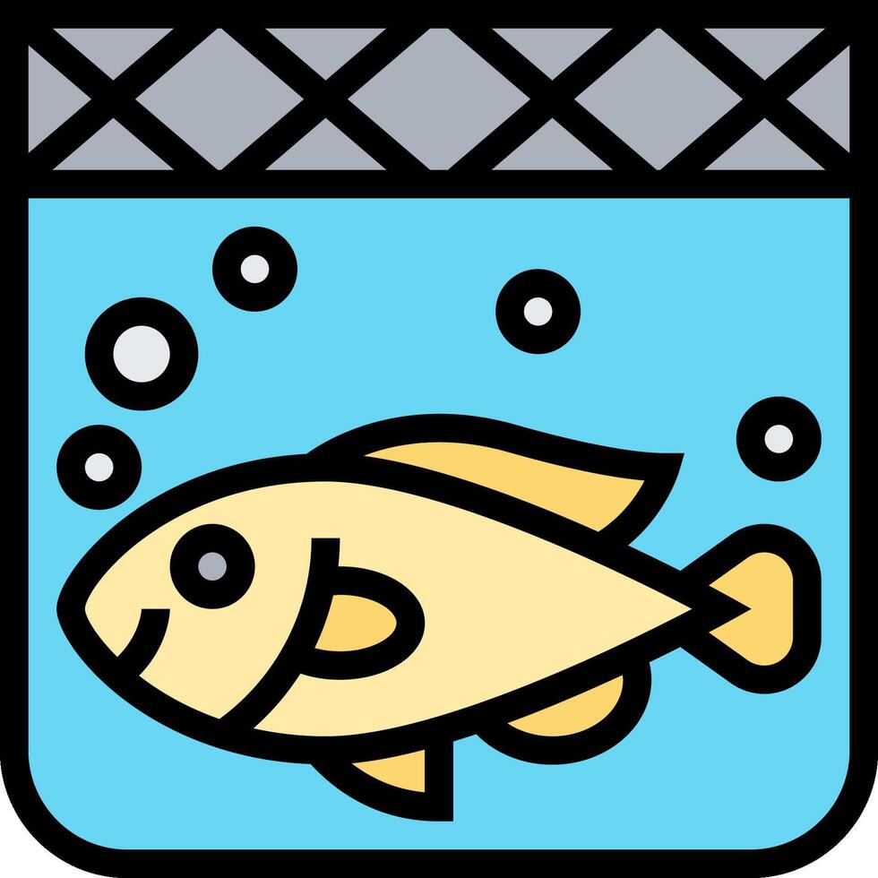 Fish in a fish bowl icon vector