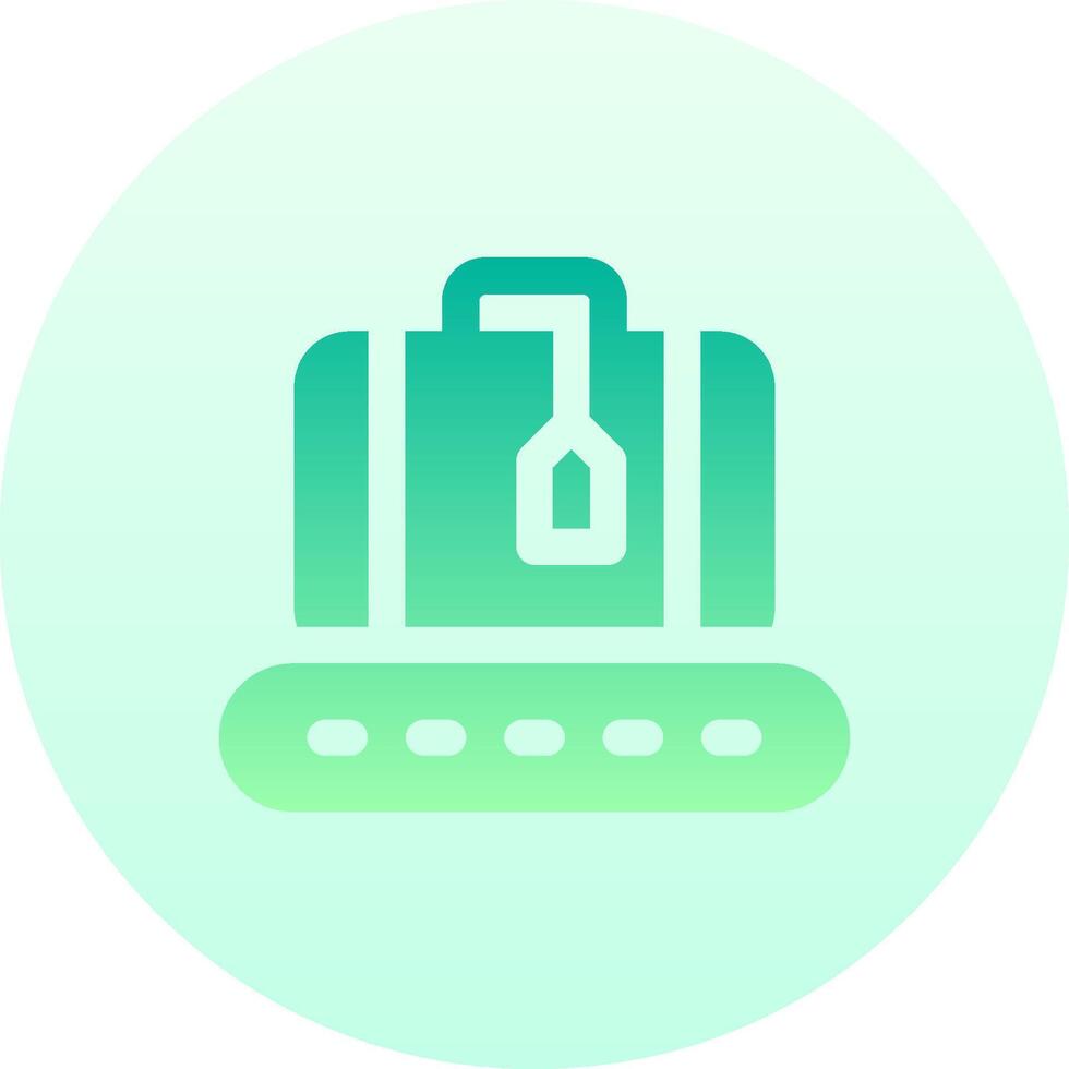 A green and blue suitcase icon vector