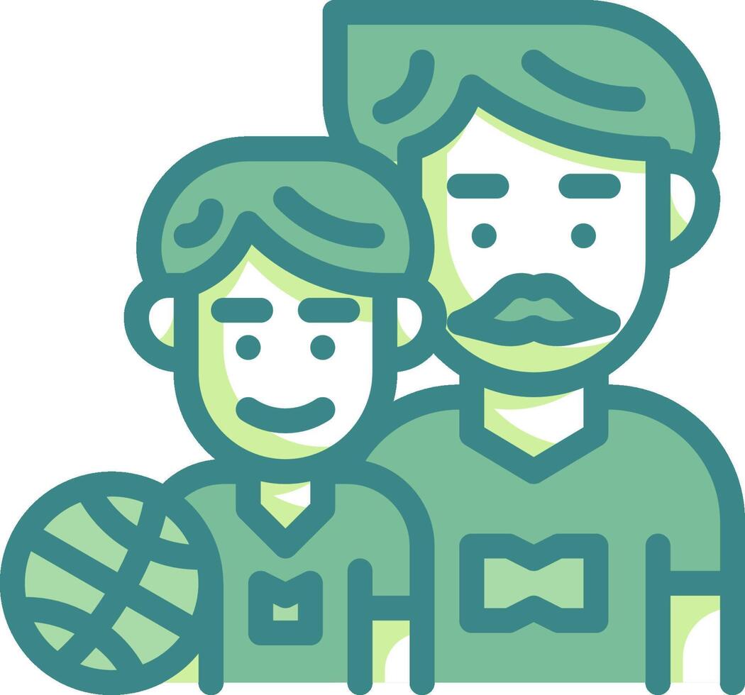 Father and son icon vector