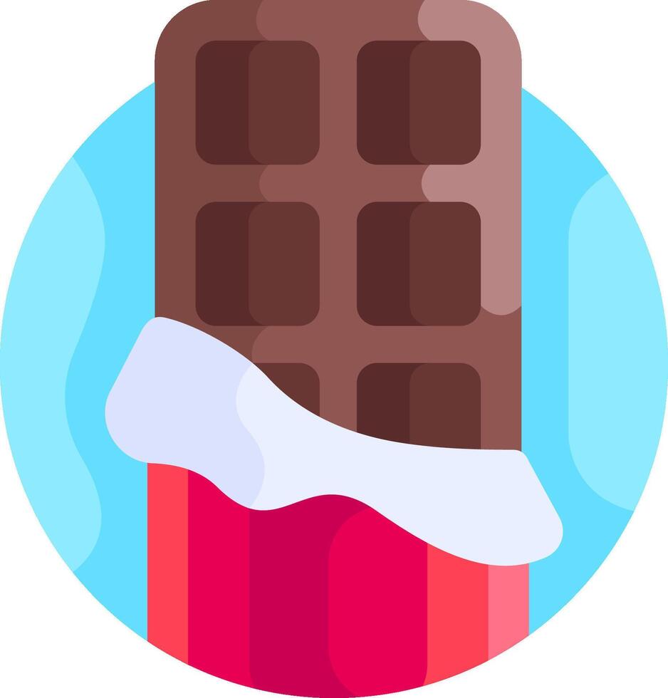 Chocolate bar with ice cream on top vector