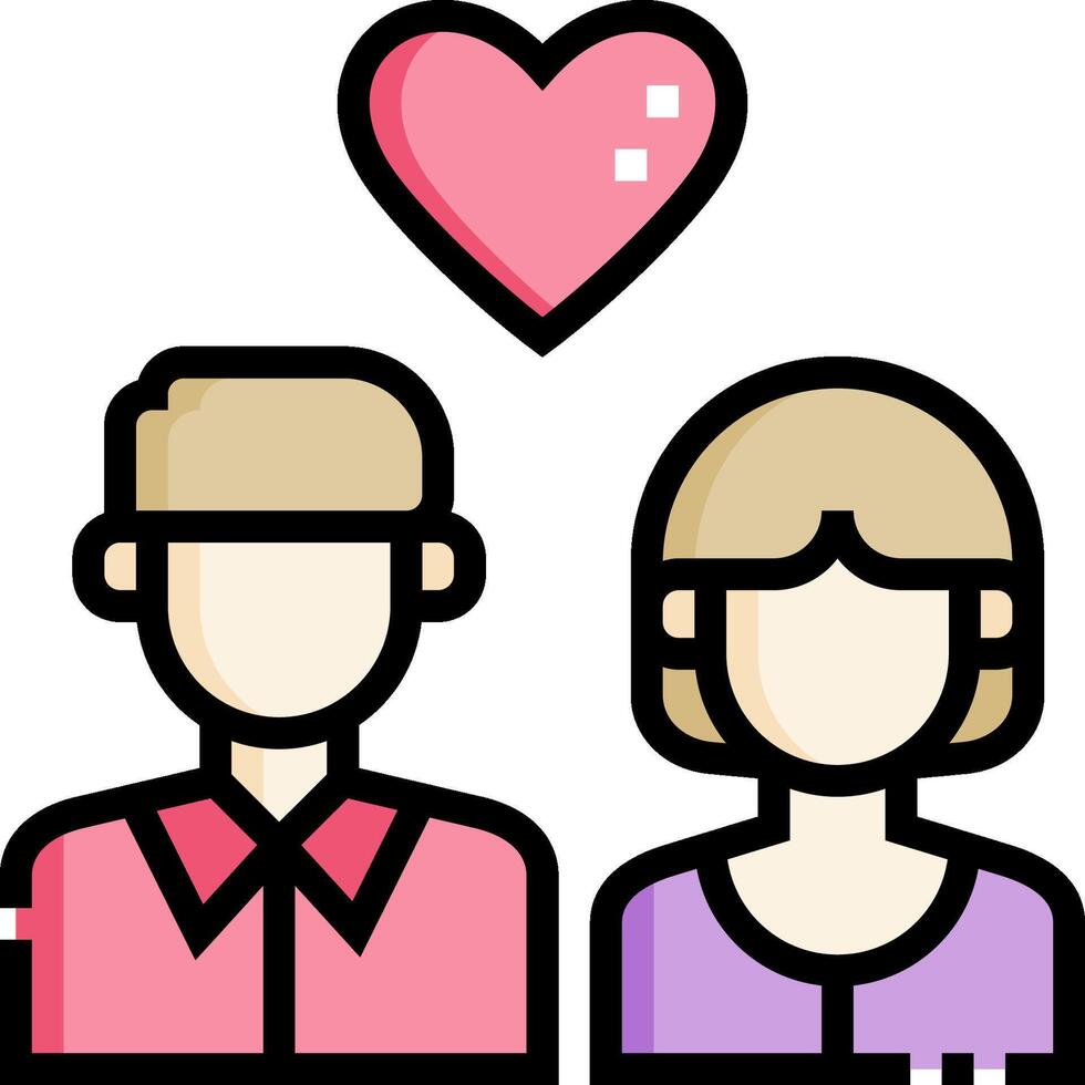 Couple icon with heart vector
