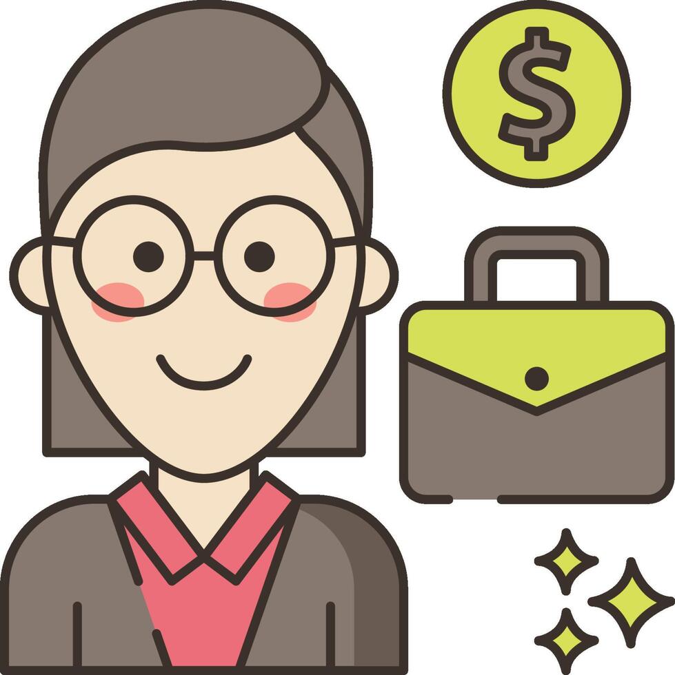 A woman with glasses and a briefcase vector