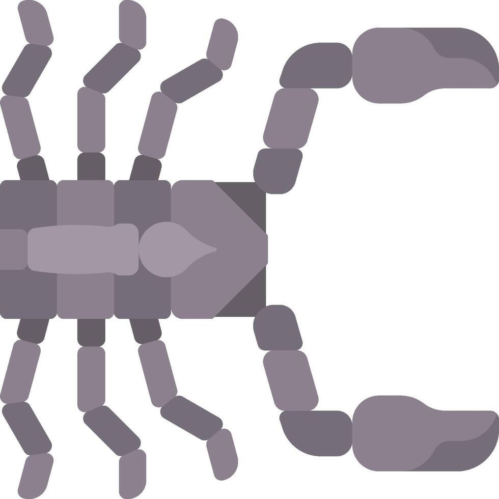 A scorpion is shown in a flat style vector