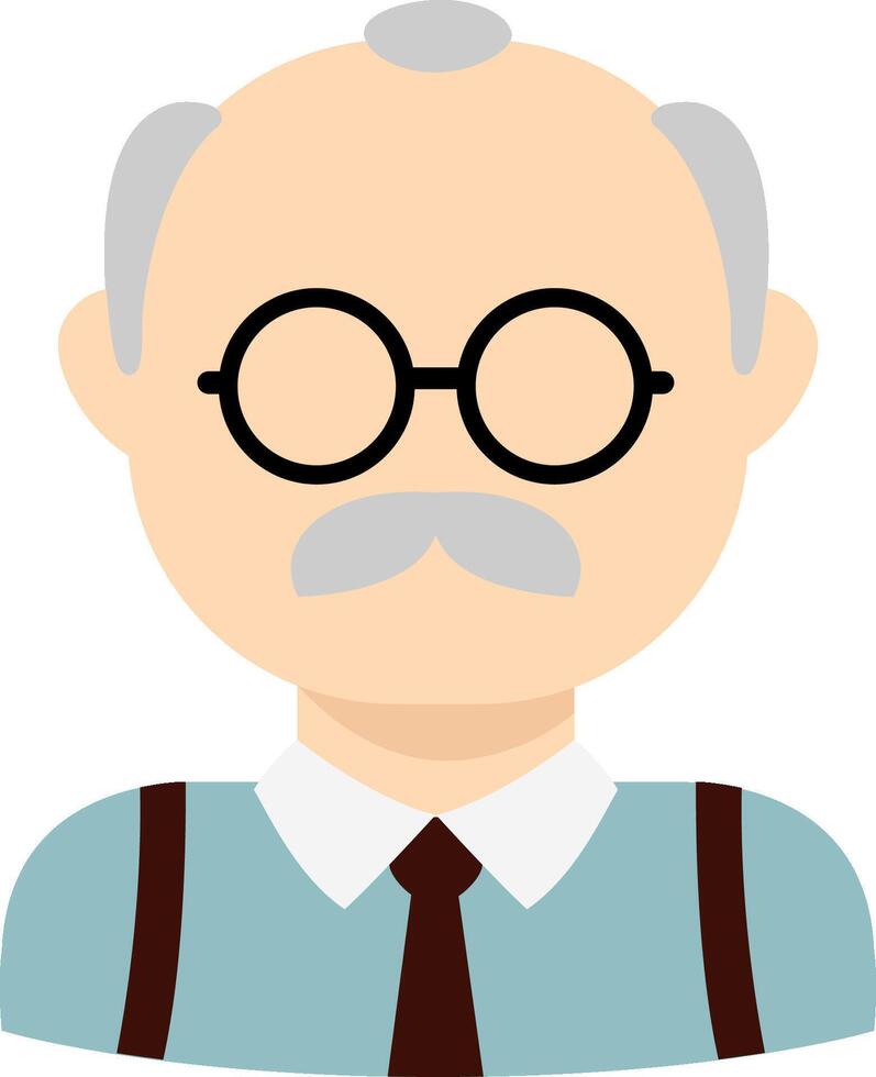 An old man with glasses and a mustache vector
