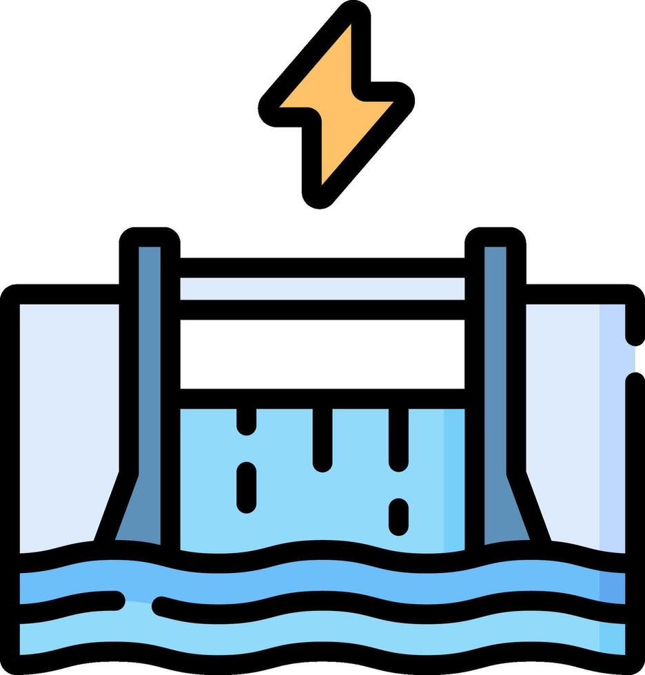 Water power station icon vector
