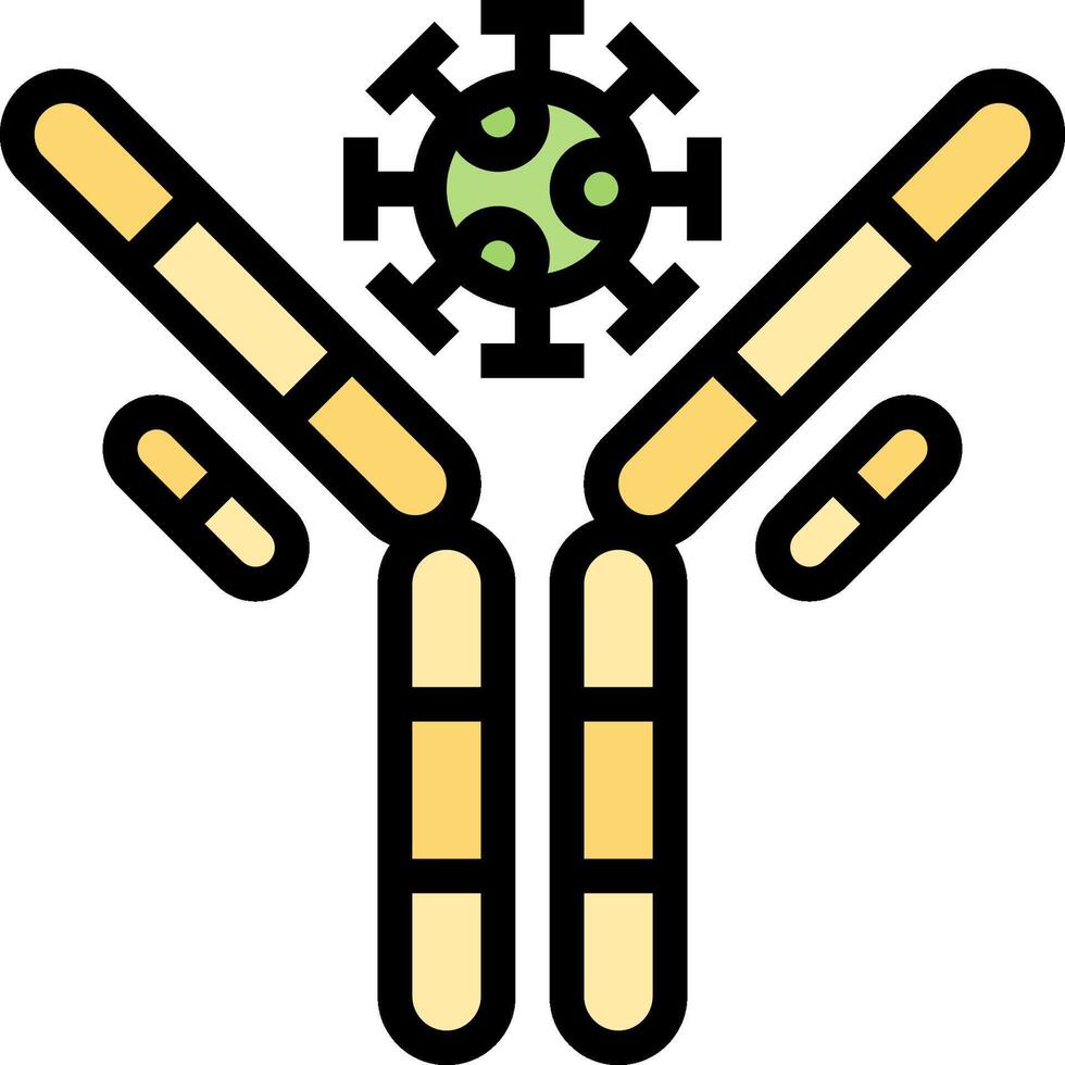 A cartoon image of a cell with two arms and a green dot vector